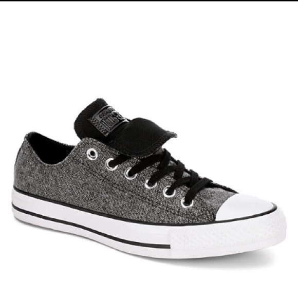 white double tongue converse